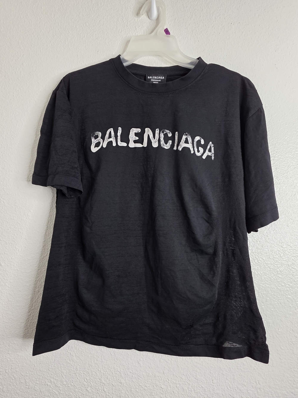 Balenciaga Wardrobe Unisex Black Logo T-Shirt Made in Portugal